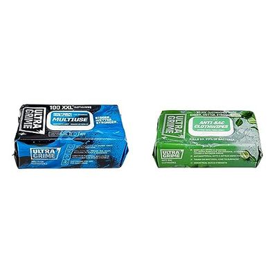 UltraGrime PRO Multiuse Cleaning Wet Wipes - Big Professional Disposable Wipes & Antibacterial Wipes 80 Thick Large Wipe Pack - large wet wipes