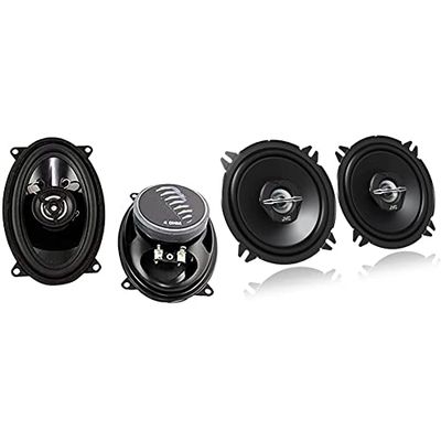 Sound Way Altoparlanti 2 Vie Coassiali Casse Autoradio, 9 x 15 cm 100 Watts & JVC CS-J520X Diffusori stereo per auto, a 2 vie, 250W/30W RMS, 40-22.000 Hz, Surround ibrido, Nero, 13 cm