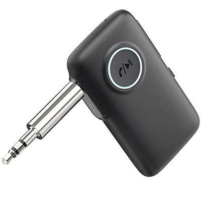 ANSTA Receptor inalámbrico Bluetooth 5.0 con núcleo CSR, Tiempo de reproducción 15HS, Alcance de conexión 30m, micrófono Incorporado, Llamadas Manos Libres y navegación por Voz, diseño Compacto