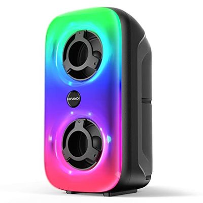 LEFANDI Haut-Parleur Bluetooth, Enceinte sans Fil Portable boîte à Musique, avec Basses puissantes, lumières LED Mixtes, Lecture USB, 24 Heures de Temps de Jeu