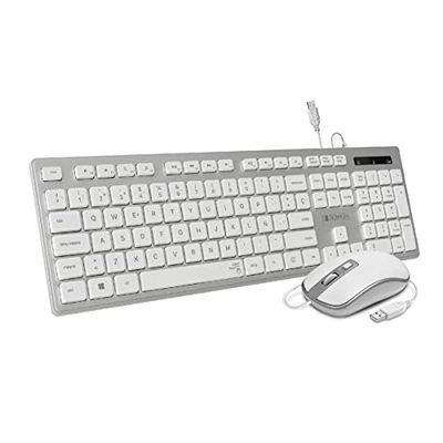 SUBBLIM Tastiera + Mouse Wired Ergo Keys Silent Flat Silver