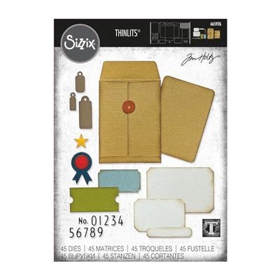 Sizzix Thinlits Die Set 45PK Collector by Tim Holtz | 665926 | Chapter 3 2022, Multicolor, One Size