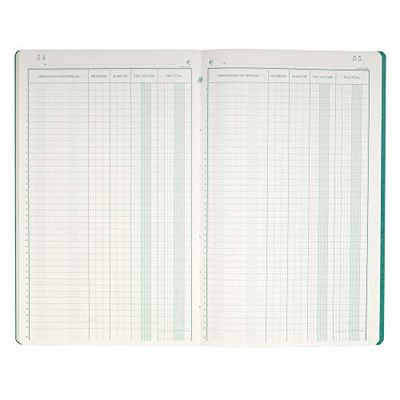 Exacompta - Réf. 7400E - 1 Piqûre LIVRE D'INVENTAIRE - 38 lignes - 80 pages foliotées - format vertical 320 x 195 mm - 4 couleurs aléatoires, jaune, bleu, rouge, vert
