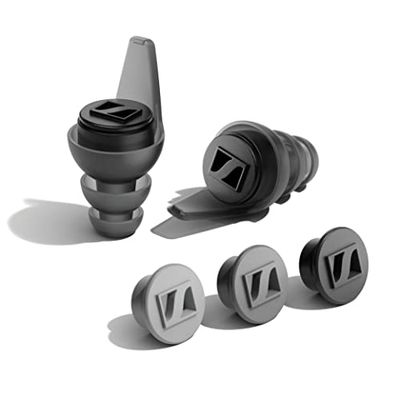Sennheiser Inserti auricolari SoundProtex Plus - Protezione dell'udito riutilizzabile con 4 filtri intercambiabili - Suono ad alta fedeltà a un livello di volume sicuro - Nero