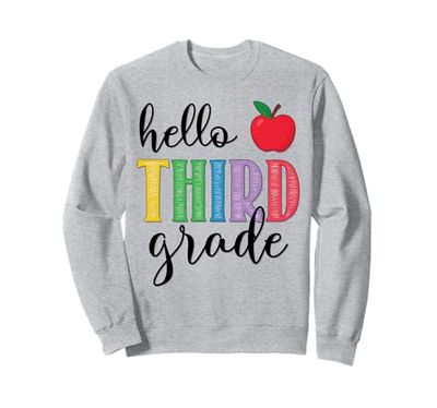 Hello Third Grade 3rd Grade Back to School Teacher Kids Sweatshirt