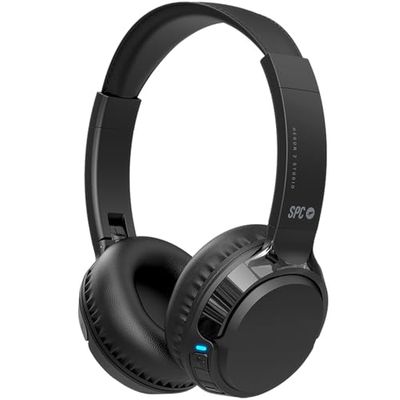 SPC Heron 2 Studio – Auriculares inalámbricos Bluetooth | Eco | 50h de batería | Doble conexión simultánea | Micrófono Integrado | Ajustables y Plegables, Negro, plástico Reciclado