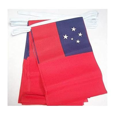 Guirlande 12 mètres 20 Drapeaux Samoa 45x30 cm - Drapeau samoan 30 x 45 cm - AZ FLAG