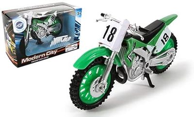 TURBO CHALLENGE - Moto Cross - Die Cast - 022611-1/18 - Véhicule Roues Libres - Modèle Aléatoire - Métal - À Partir de 3 Ans