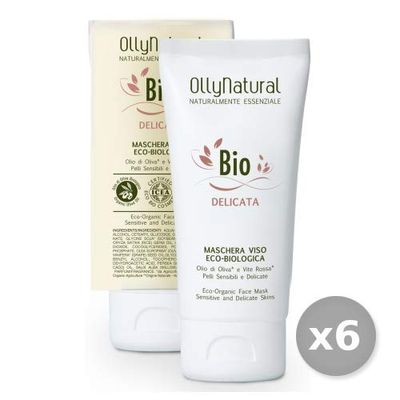 Ollynatural Set 6 Delicata Maschera Oliva-Vite Rossa 100 Ml. Cura del Viso, Multicolore, Unica