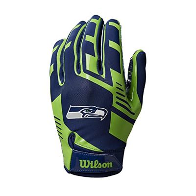 Wilson Guanti da Football Americano NFL TEAM SUPER GRIP, Taglia Unica per Ragazzi, Silicone/Lycra Elasticizzata