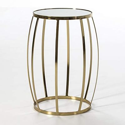 Mesa Auxilar 45X45X61 Espejo/METAL DORADO