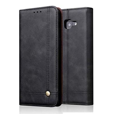 Carcasa de telefono Casual Style Retro Crazy Horse Texture Horizontal Flip Funda de Cuero for Galaxy J4 + / J4 Plus / J415F, con Ranuras for Tarjetas y Soporte y Billetera (Negro) (Color : Negro)