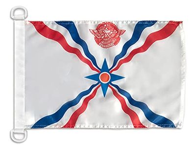 AZ FLAG Assyriens nautiska flagga 45 x 30 cm - assyrisk båtflagga 30 x 45 cm