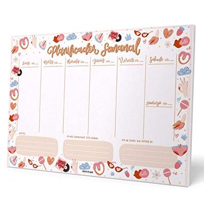 Grupo Erik: Planning da Tavolo A4 Merchezafor, Planner settimanale con 54 fogli a strappo, 21 x 29,7 cm, Agenda Organizer, To Do List Planner, Planner settimanale da scrivania