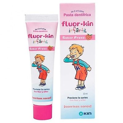 FLUORKIN PASTA BAMBINO FRAGOLA 50 ML PARA2