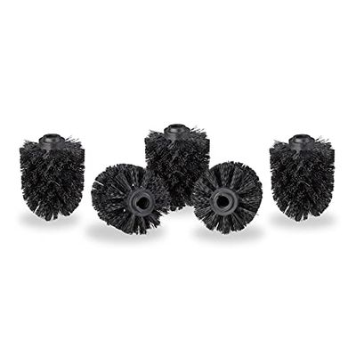 Relaxdays - Tête de Rechange pour Brosse WC Plastique Noir 7 x 7 x 9 cm