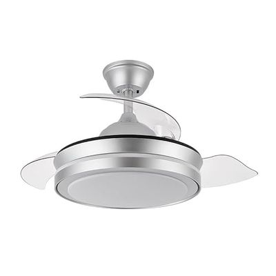 Eden pulse Ventilator, zilver, 72 W, 6120 lm, 3 uitklapbare vleugels, instelbare temperatuur, 32/47 x 40/91 cm