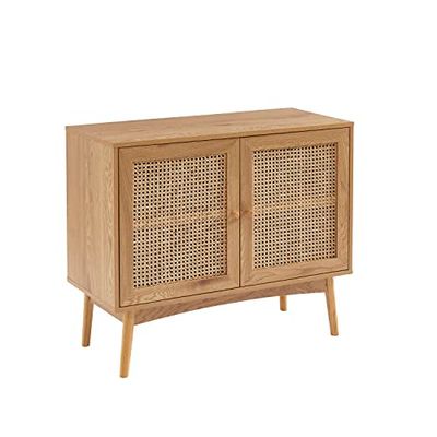 BAÏTA Dressoir INES eiken en rieten rotan l90 cm