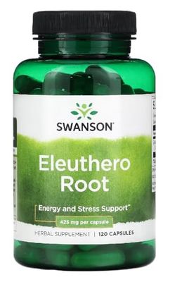 Swanson - ELEUTHERO ROOT 425 mg | Raíz de Eleuthero | Apoyo natural para energía y vitalidad - 120 cápsulas