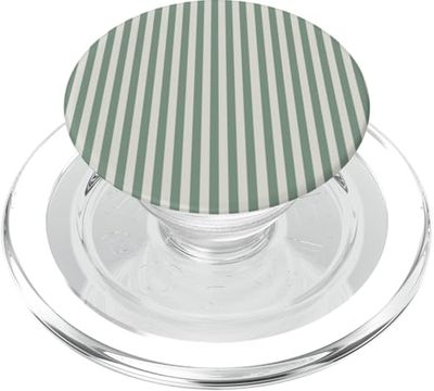 Sage Green Stripes Geometric Vertical Lines Pattern PopSockets PopGrip for MagSafe