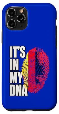 Bandiera del patrimonio del DNA misto albanese e tedesco Custodia per iPhone 11 Pro