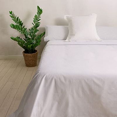 Sancarlos – Juego de Sábanas Kamut, 50% Algodón 50% Poliéster, Color Gris, Cama de 150