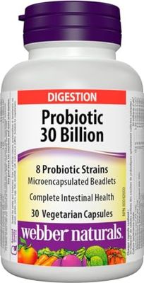 Webber Naturals Probiotic 30 Billion 8 Probiotic Strains 30 Vegetarian Capsules