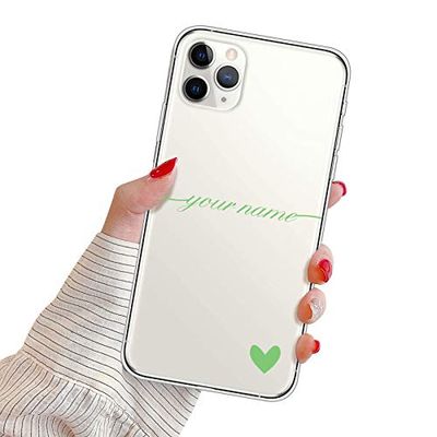 Suhctup Funda Personaliza Compatible con Huawei Y6 Pro 2019 Carcasa de Silicona con Amor y Texto Personablizable TPU Ultrafina Suave Transparente Antigolpes Proteccion Caso（Verde）