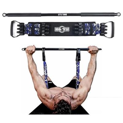 INNSTAR Banda regolabile per panca con barra, fasce di resistenza push-up aggiornate, attrezzatura portatile per allenamento toracico, espansore per braccia per allenamento a casa, palestra, fitness,