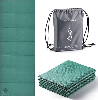 Avoalre Yogamat Opvouwbaar Antislip Draagbaar Milieuvriendelijke PVC Yogamat Dikke Fitness Training Pilates Gym Oefenmat Workout voor Dames Heren Kinderen