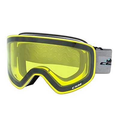 CGM Maschera da sci 781A MAG Bianco|Gialla S1 (43%-80%)
