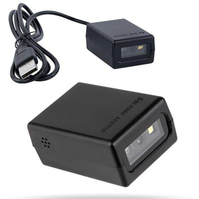 HDWR HD-S20 Scanner de Codes-Barres 2D QR Compact, CMOS Haute Vitesse, Double Ode, Balayage Automatique, 500 Scans par Seconde, Scanner Stationnaire, Conception Durable, COM Virtuel