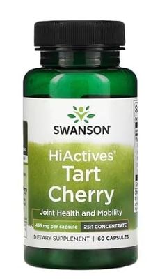 Swanson HiActives Tart Cherry, 465 mg – 60 caps, supporto naturale per l'infiammazione e il sonno