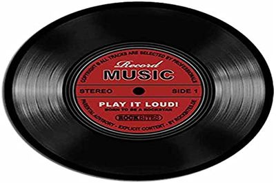 Rockbites Design 1012518210 Design Z886035 - Tappetino per mouse Record Music rosso, nero