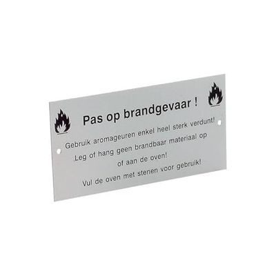 Eliga - Cartello di avvertimento "Pas op brandgevaar" (NL) Alluminio