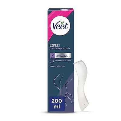 Veet Expert Crema Depilatoria Donna per Corpo e Gambe, con Mateca di Karite, 200 ml