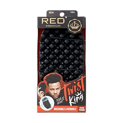 RED by Kiss Bow Wow X Twist King – Brosse coiffante de luxe de qualité supérieure, durable et lavable, pour barbiers et usage quotidien, idéale pour les cheveux bouclés, bouclés et 4C