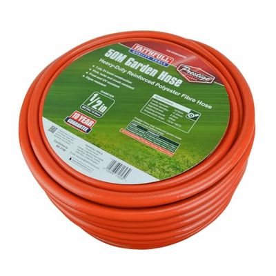 Faithfull FAIHOSE50PRE 50M (164 ft) Prestige Heavy-Duty Reinforced PVC Garden Hose 12.7 mm (1/2 Inch) Diameter, Orange