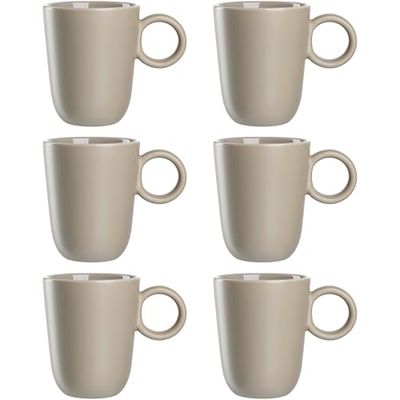 LEONARDO HOME Kaffekopp ROMA set om 6 • Innehåll 400 ml • Modern mugg med handtag • Handgjord av högkvalitativ keramik • stapelbar • diskmaskins- och mikrovågsugnssäker • Beige • 026366