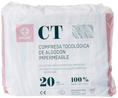 Indas Maternity - Assorbente di cotone impermeabile 20 pezzi