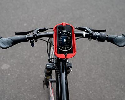Sminno Unisex ? Adults CESAcruise S Universal Smartphone Holder & Hands Cycle, E-Bike, Scooter, Cockpit with App Red Universal