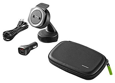 Suporte para carro Tom Tom Rider para todos os navegadores GPS de mota da TomTom, incluindo carregador duplo de alta velocidade, cabo e capa (consulte a lista de compatibilidade abaixo)