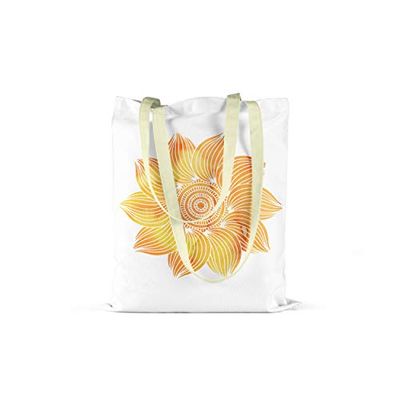 Bonamaison Printed Tote Bag, Reusable Grocery Bag, Shopping Bag, Machine Washable, Foldable, Canvas Cloth Bag with Handles, Size: 34x40 Cm