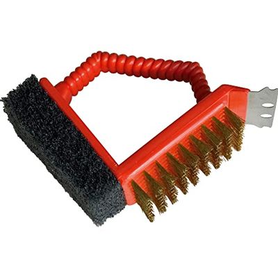 Barbecook Brosse 3 en 1 Plastique Rouge, 11,5 x 7,2 x 9,5 cm