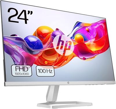HP 524sf- Monitor de 23.8" FHD (1920x1080, IPS, 100 Hz, 5ms, 99% sRGB, 300 Nits, contraste 1500:1) Negro con Soporte Plateado