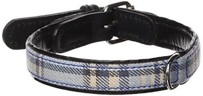 La Cinopelca La Pelle Mano e Canvas Tartan Collare, 2 x 38 cm, Blu