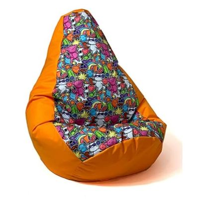 GO GIFT Pouf Orange Oxford Tissu indéchirable 140 x 100 cm
