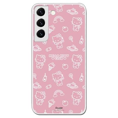 Wzór Hello Kitty Wzór Etui Kompatybilny Samsung S22 na różowym tle