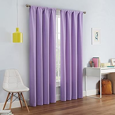 Eclipse Kendall Cortina térmica opaca moderna com bolso para cortineiro, para janela de quarto ou sala de estar, 1 painel, poliéster, roxo claro, 42 x 63