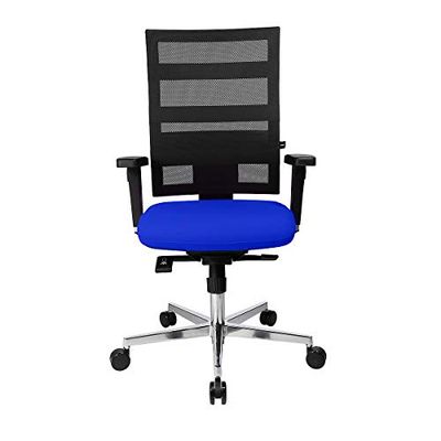 TOPSTAR Sitness X-Pander Plus Chaise de Bureau Ergonomique avec accoudoirs Multifonctions, Articulation Body-Balance Tec, Tissu, Bleu Roi/Noir